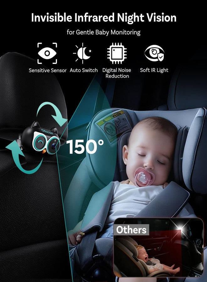 OTTOCAST Cabin Care Baby Car Camera with Wireless CarPlay Adapter, 1080P HD Baby Monitor with IR Night Vision, 150° Wide Angle, Real-Time Rear Seat View On Car Screen, Easy Install - Image 3